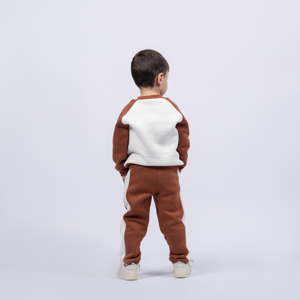 314-Ш. Свитшот + Штаны, шоколад, хлопок 65%, 35% ПЭ, 3-х нитка (начес) 98,104,110,116