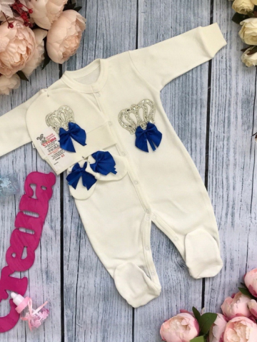 Купить оптом 166. Комбинезон с шапкой и царапками,100% хлопок интерлок в Астрахани