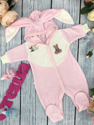 Купить оптом 212. Комбинезон с ушками, хлопок 80% велюр, 20%  ПЭ 62.68,74 в Астрахани