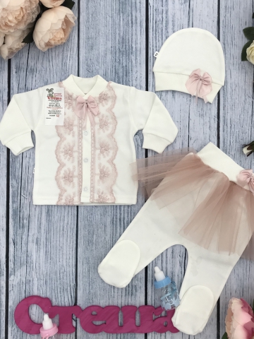 Купить оптом 217. Комплект 3 предмета, хлопок 100% интерлок, пудра в Астрахани