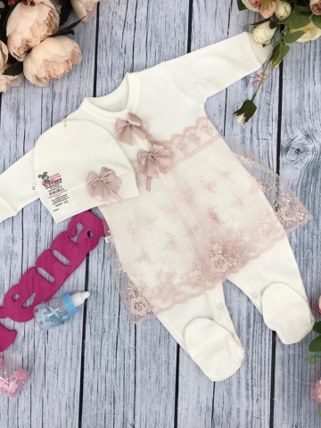 Купить оптом 258-П. Комбинезон с шапкой, хлопок 80% велюр 20% ПЭ, пудра в Астрахани