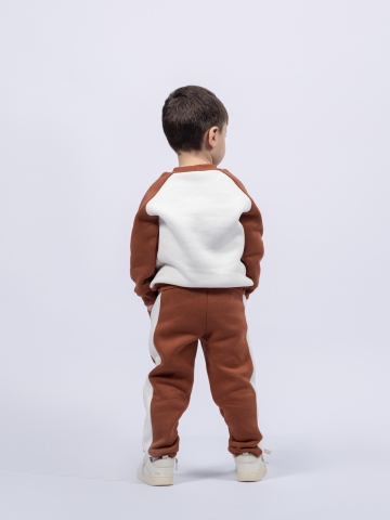 314-Ш. Свитшот + Штаны, шоколад, хлопок 65%, 35% ПЭ, 3-х нитка (начес) 98,104,110,116