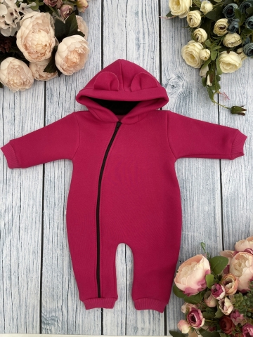 Купить оптом 308-Ф. Комбинезон с капюшоном, хлопок 65%, 35% ПЭ, 3-х нитка с начесом + интерлок 62,68,74,80 в Астрахани