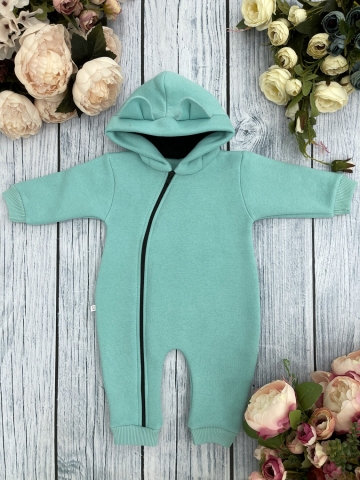 Купить оптом 308-Б. Комбинезон с капюшоном, хлопок 65%, 35% ПЭ, 3-х нитка с начесом + интерлок 62,68,74,80 в Астрахани