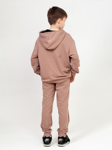 311-Ш. Свитшот с капюшоном + Штаны, хлопок 65%, 35% ПЭ, 3-х нитка ( без начеса) шоколад 122, 128, 134, 140